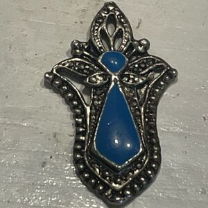 1.5” either silver/silver mix lapis lazuli vintage (60s) near Eastern pendant